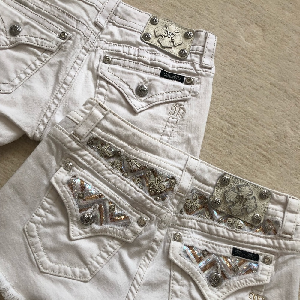 Miss Me white shorts, size 28, set of 2